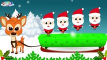 Five Little Santas Jumping on the Bed Nursery Rhyme - Christmas Song