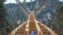 World’s Longest, Highest Glass-Bottom Bridge Under Construction in China