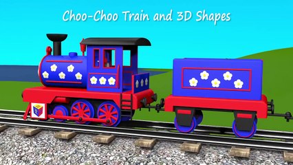 Shapes for kids kindergarten toddlers preschoolers. Shape train. Choo-Choo and 3D shapes. Cartoon
