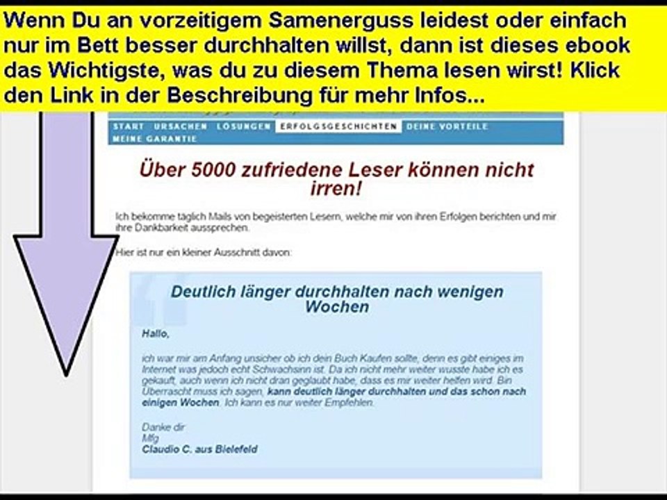 vorzeitiger samenerguss buch - angelegenheit gelöst