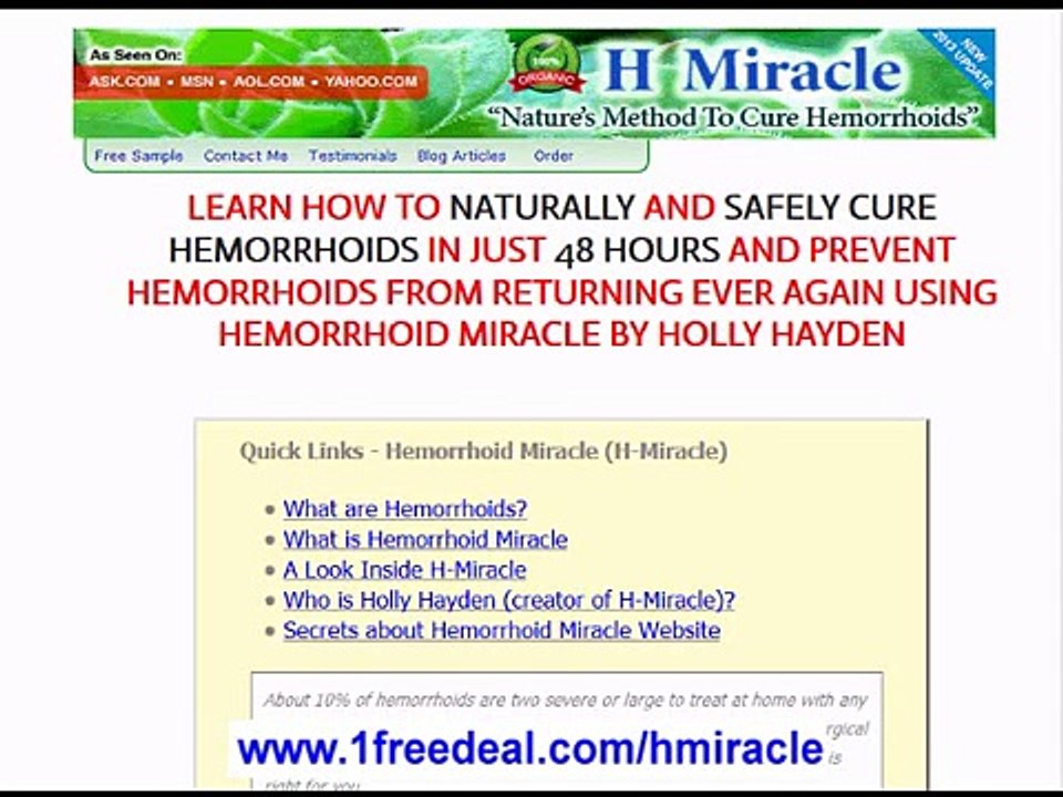 Hemorrhoid Miracle Hemorrhoid Cure