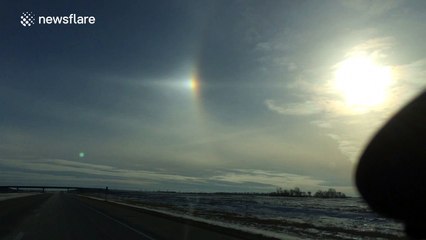 Beautiful 'Sun Dog' appears over North Dakota, USA