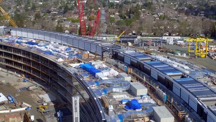 Drone Shows Apple's 'Spaceship' HQ Taking Shape