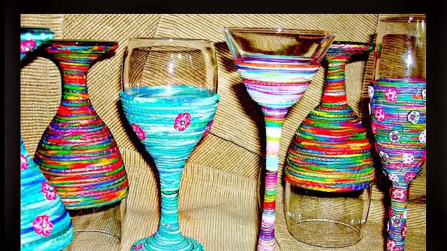 Как украсить бокалы Идеи украшения и декора бокалов своими руками