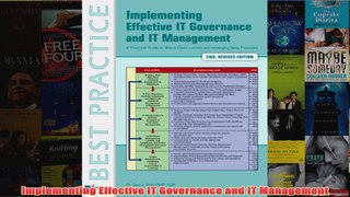 Download PDF  Implementing Effective IT Governance and IT Management FULL FREE