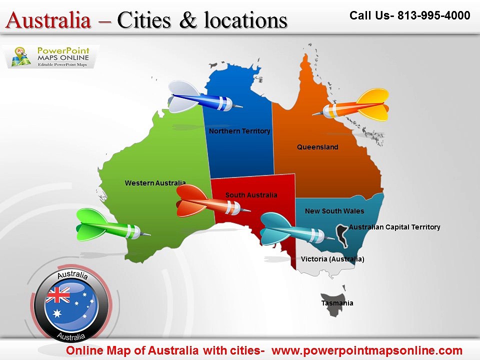 Download Online Map of Australia