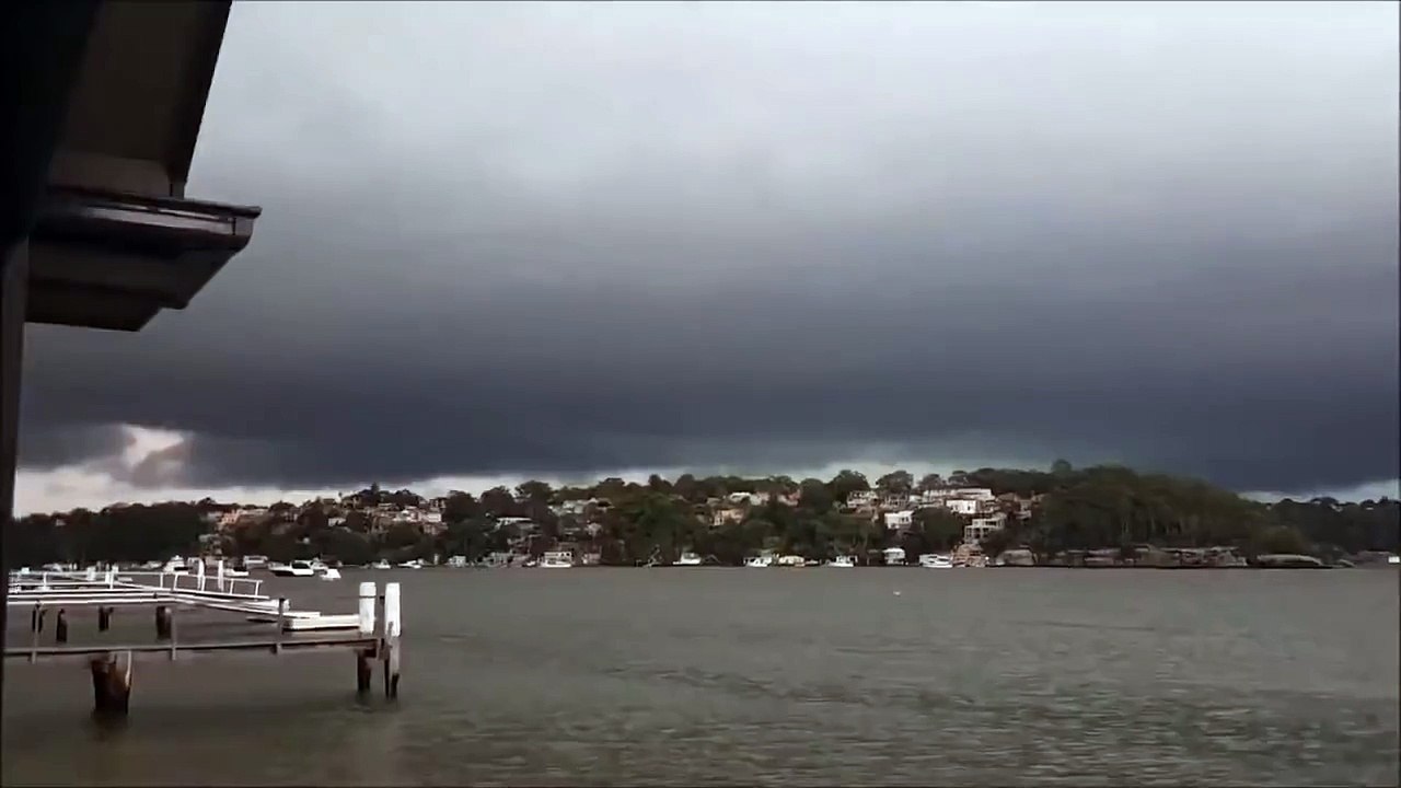 Sydney Men Run for Cover as Lightning Strikes Metres Away