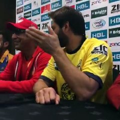 The captains arrive for the trophy unveiling.