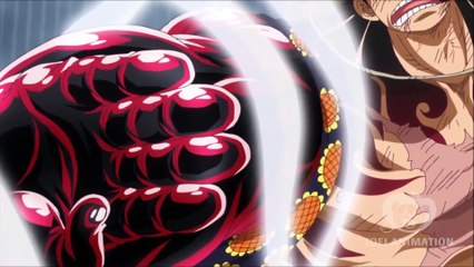 Luffy vs Doflamingo - GEAR 4 (Fourth) -BOUNDMAN- KONG GUN - One Piece 726 [HD] 1080p