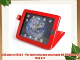 DURAGADGET - Fant?stica Funda Roja De Cuero Para Apple iPad 1   Protector De Pantalla - Con