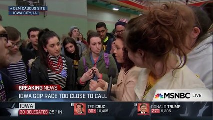 Young Iowa voter drops F bomb on MSNBC, Brian Williams and Rachel Maddow apologize