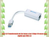 Cable Matters- Adaptador SuperSpeed ??USB 3.0 a RJ45 Gigabit Ethernet - color blanco