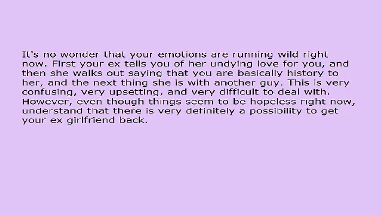 Is It Still Possible To Get Your Ex Girlfriend Back If There Is A New Guy In The Picture?.avi