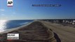 Raw: Drone Footage of N.J. Beach Storm Preps