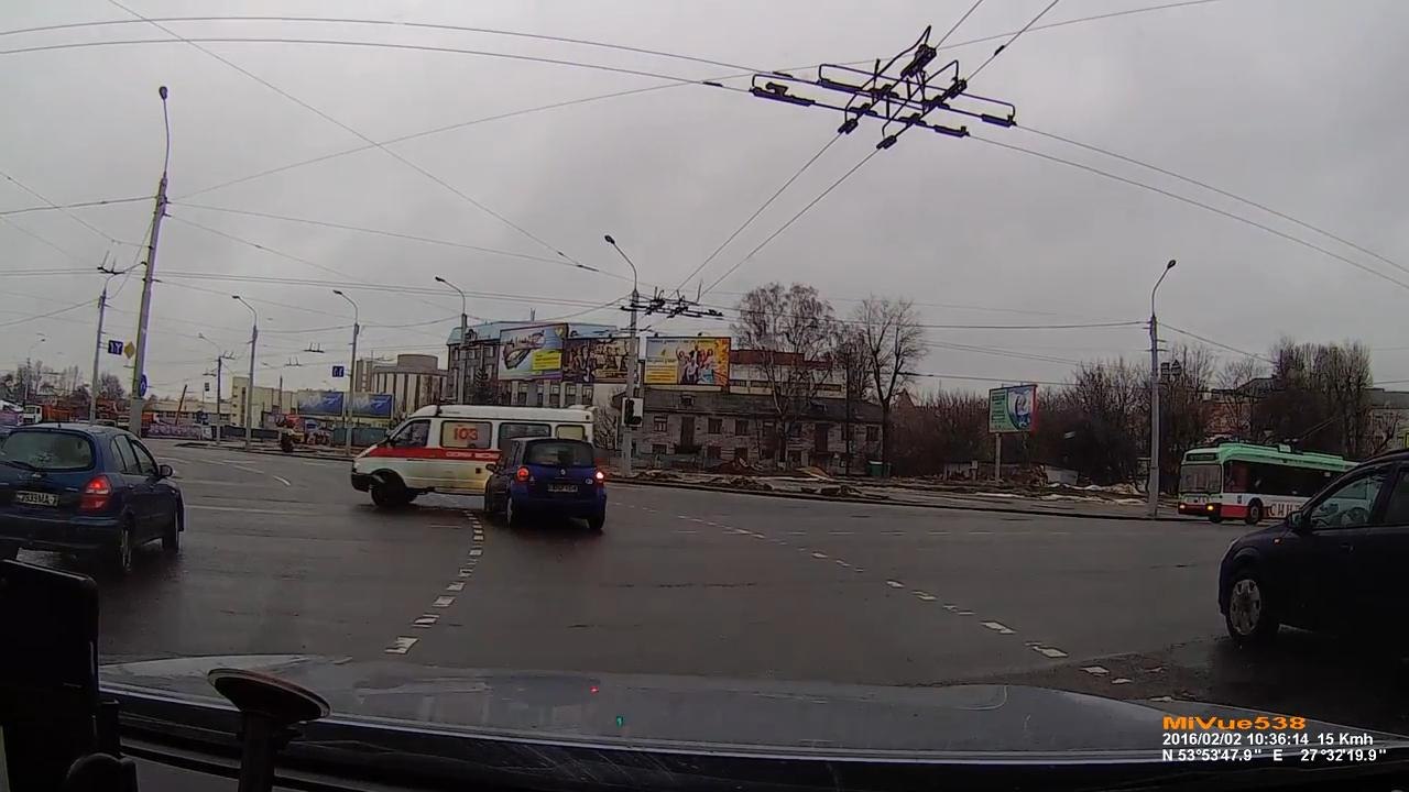 Collision with ambulance