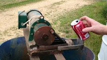 Aluminum pop can Pitman drive crusher