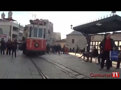 Taksim'deki nostaljik tramvaya iki yeni durak