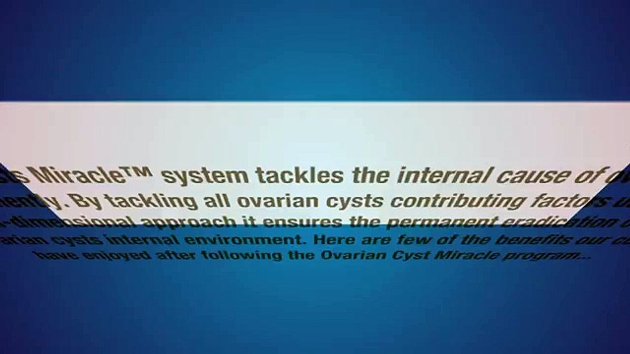 Ovarian Cyst Miracle by Carol Foster - Do this really work?