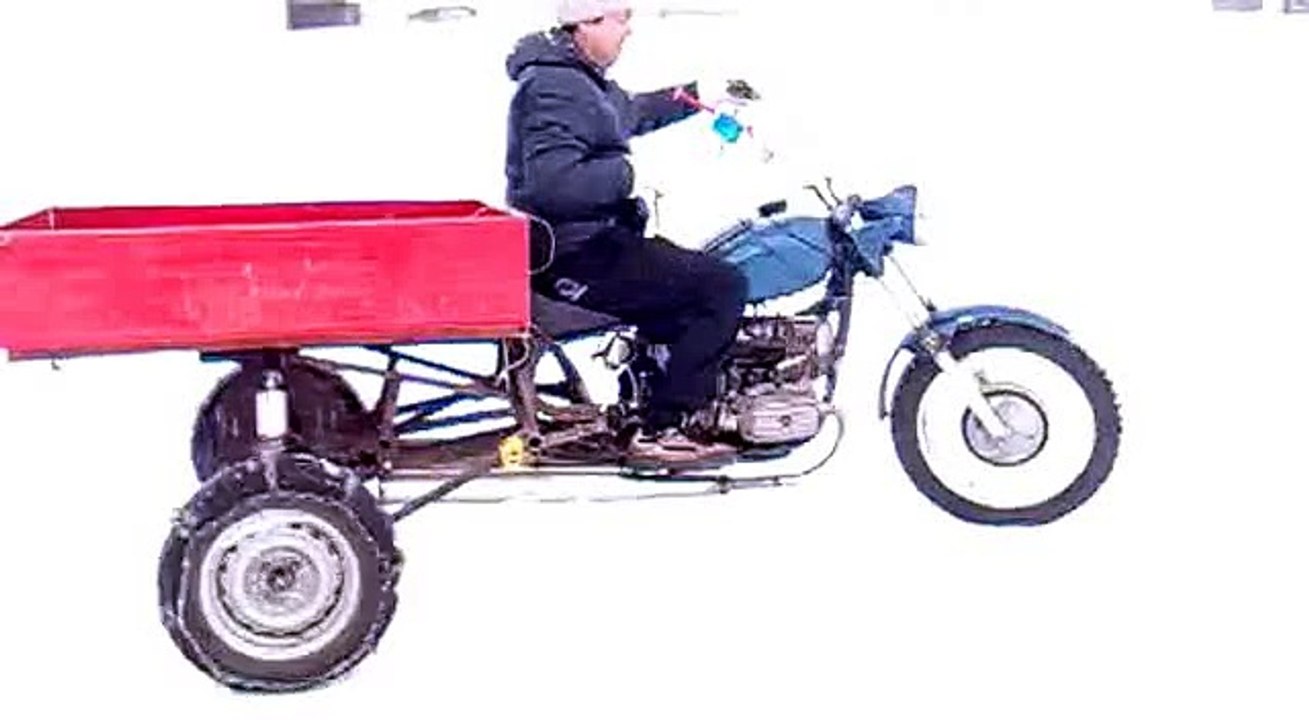 мотоцикл-трицикл.самоделка!тест-драйв!!!