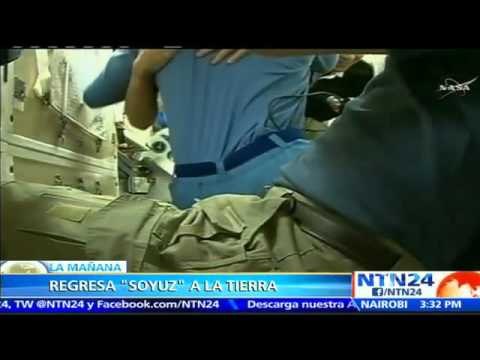 Nave rusa ‘Soyuz’ regresa a la Tierra con tres cosmonautas a bordo luego de seis meses en el espacio