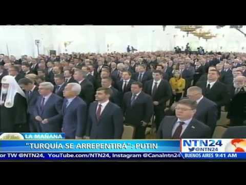 Vladimir Putin advierte a Turquía que “lamentará” el derribo del avión ruso en frontera siria