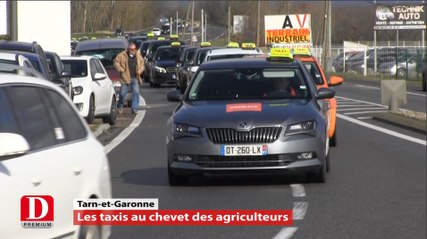 Tarn-et-Garonne : agriculteurs et taxis manifestent ensemble