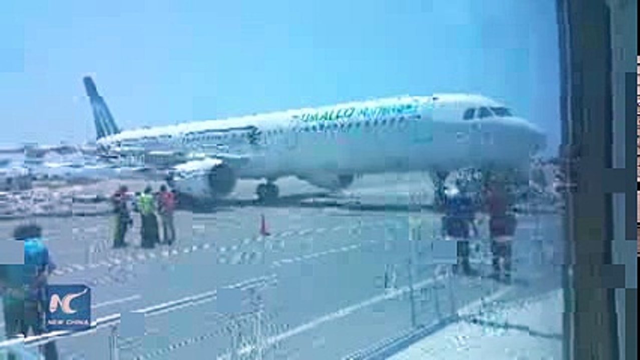 Daallo Airlines A321 damaged by explosion at Mogadishu 2016