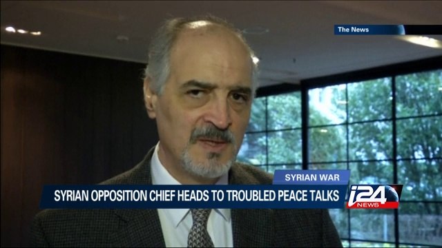 Syrian opposition chief heads to troubled peace talks