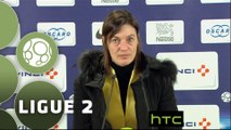 Conférence de presse Paris FC - Clermont Foot (0-0) : Jean-Luc VASSEUR (PFC) - Corinne DIACRE (CF63) - 2015/2016