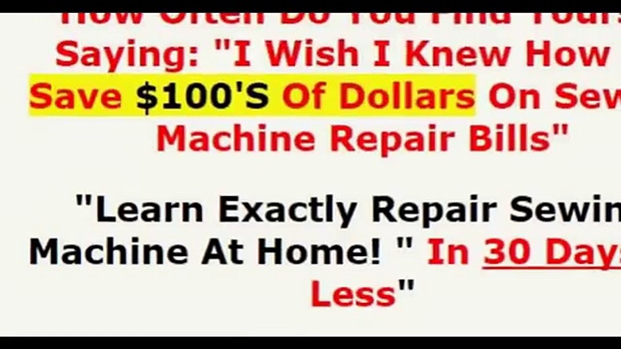 How To Repair Your Sewing Machine??? "Learn Exactly Repair Sewing Machine At Home! " In 30 Days