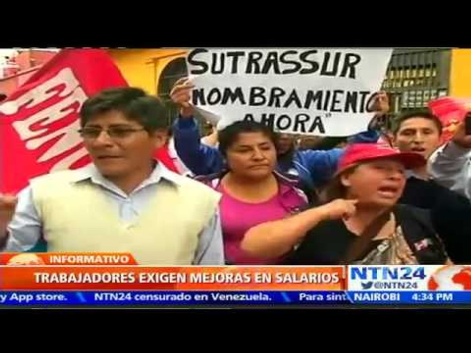 Trabajadores públicos de Lima marchan para exigir aumento salarial y evitar recorte de presupuesto
