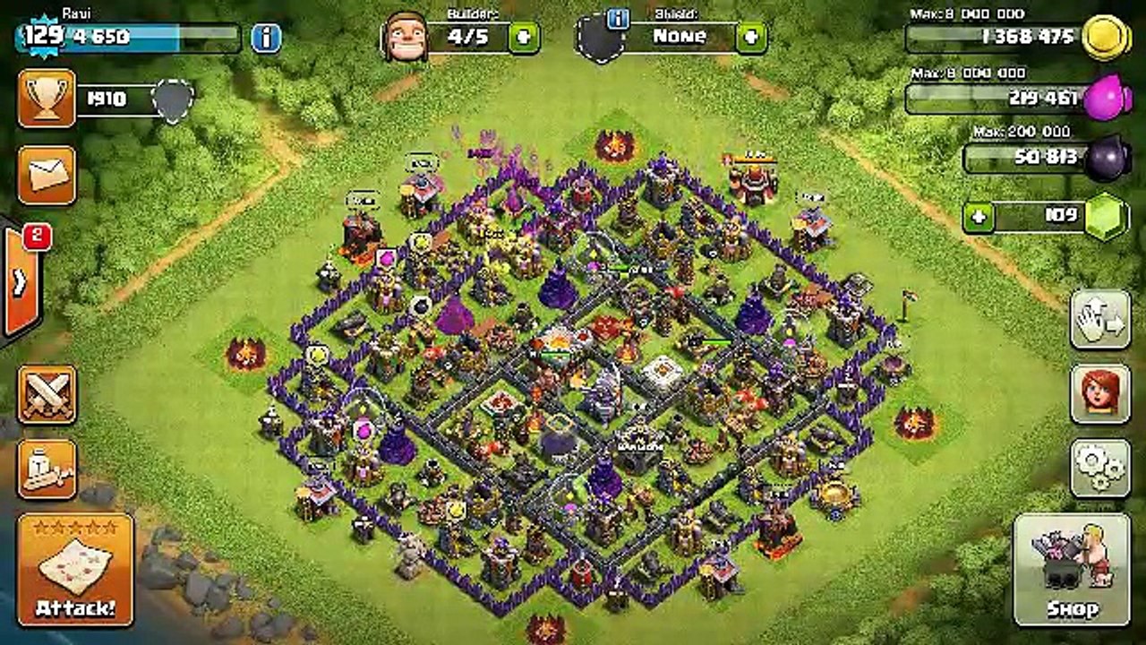 COC TH9 3Star Strategy - Attck from 3 Side