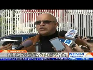 Oposición venezolana visita la embajada de Francia para solidarizarse con las víctimas del atentado