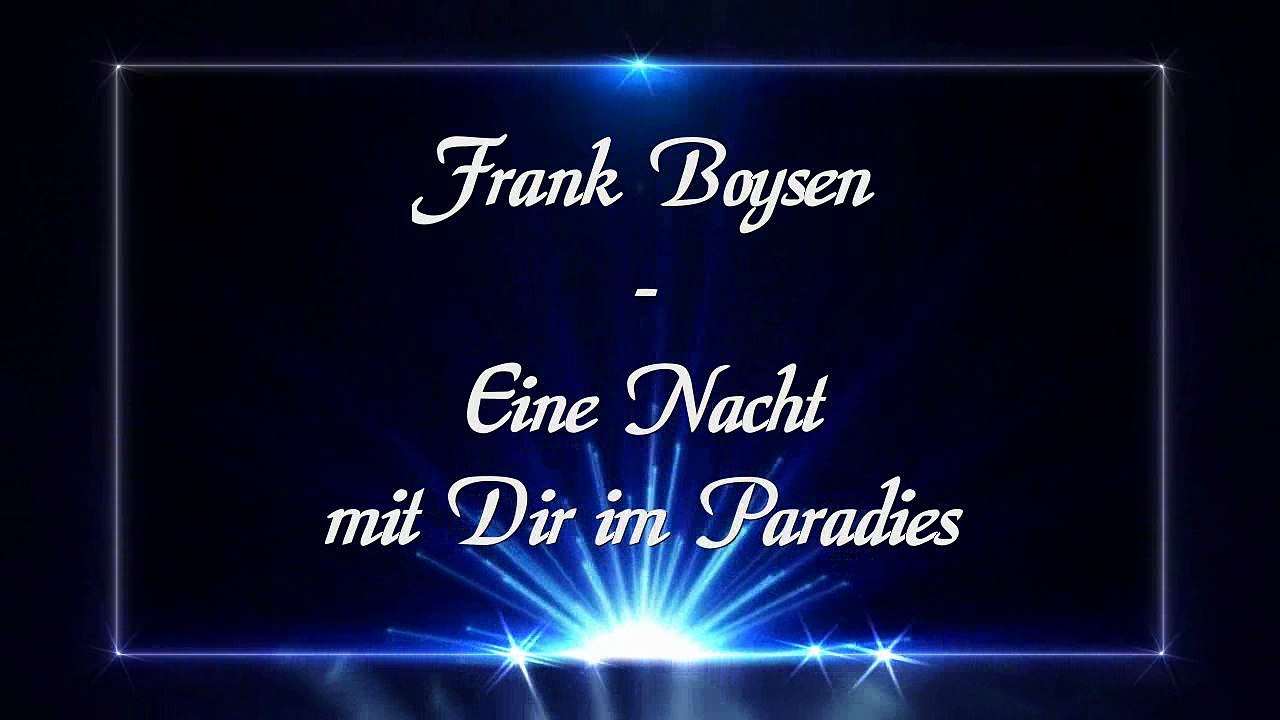 Frank Boysen - Eine Nacht mit Dir im Paradies - Duo Fantasy - Coverversion