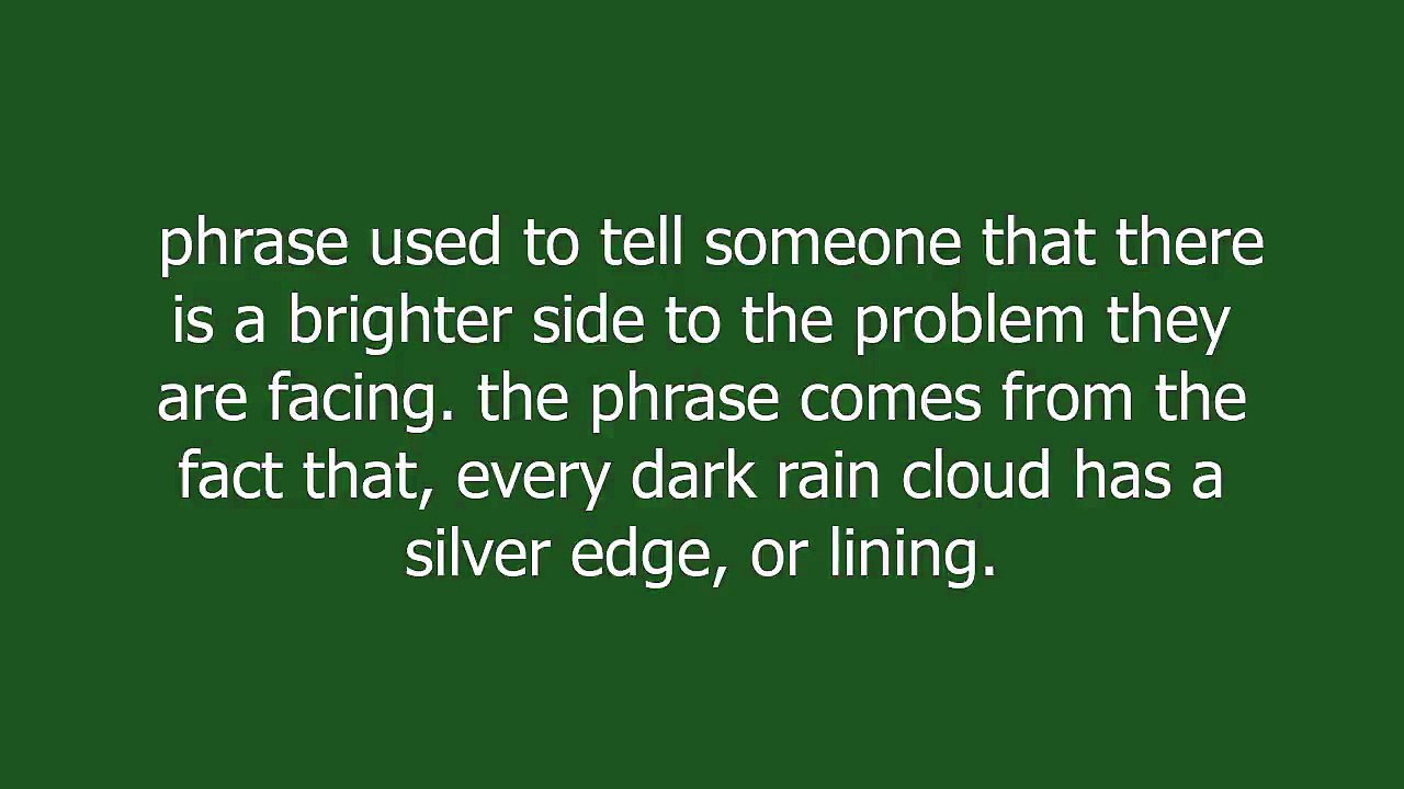 silver lining meaning and pronunciation video Dailymotion