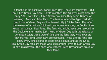 Green Day Fan meaning and pronunciation