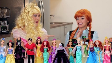Anna vs Aurora Smoothie Challenge for Kids. DisneyToysFan.
