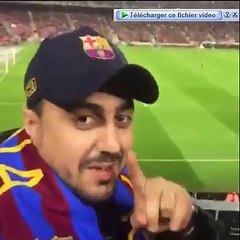 رشيد شو يشجع برشلونة مباشرة من ملعب نيو كامب في نصف النهائي كأس الملك برشلونة فالنسيا