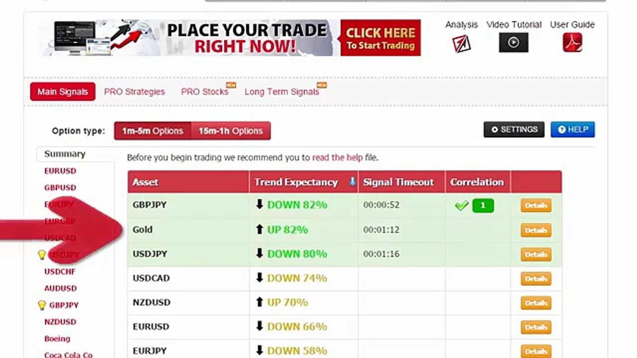 Auto Binary Signals (Main ABS) Video 3 Live Trading - November 10th 2015