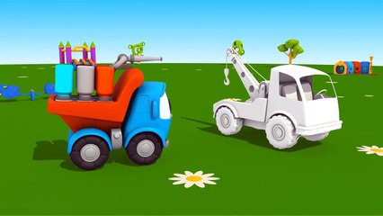 TOW TRUCK: Cartoon Trucks: LEO Junior PAINTING Games & Construction Puzzles!