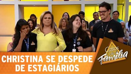 Christina Rocha se despede de estagiários e se emociona