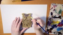 Speed Painting an OWL (on an owl) Acrylic Painting