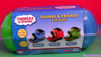Thomas & Friends Egg Hunt Toy Surprise James Percy Thomas Rev & Go Unboxing by Funtoys