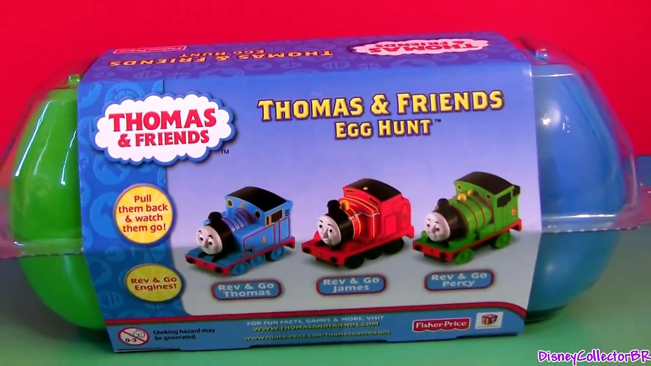 Thomas & Friends Egg Hunt Toy Surprise James Percy Thomas Rev & Go Unboxing by Funtoys