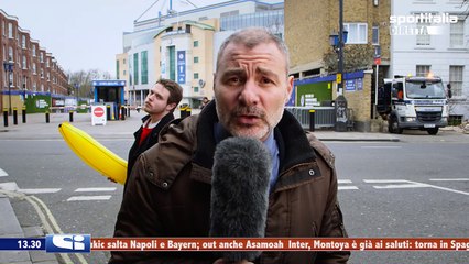 EXCLUSIVE: Italian reporter goes MENTAL at banana prankster! | #TFRDD