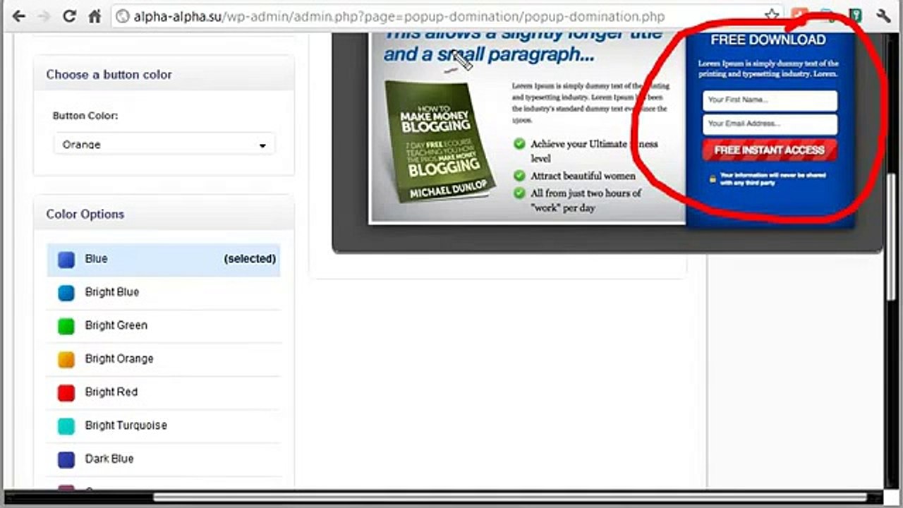 Как поставить всплывающее окно popupdomination в блог WordPress?