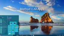 Windows 10 - Start Menu and how to find Programs-Apps