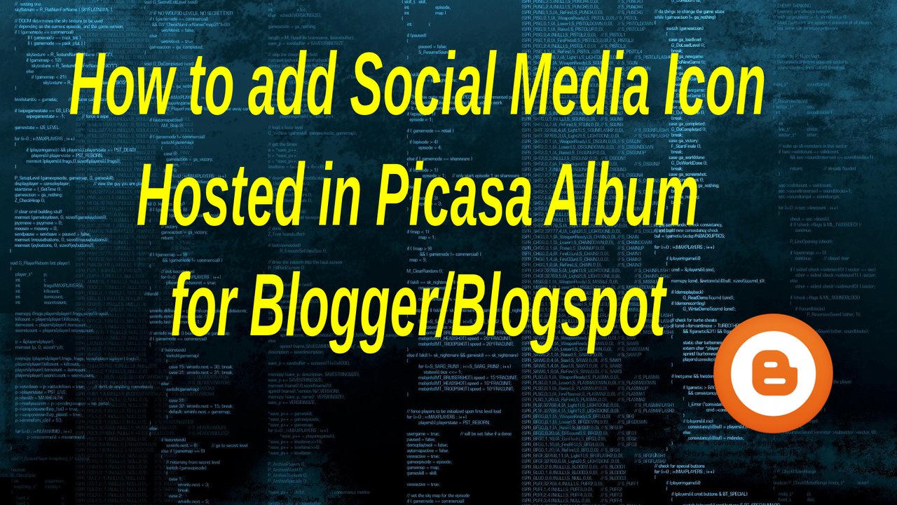 How to add social media icon hosted in Picasa album for Blogspot/Blogger