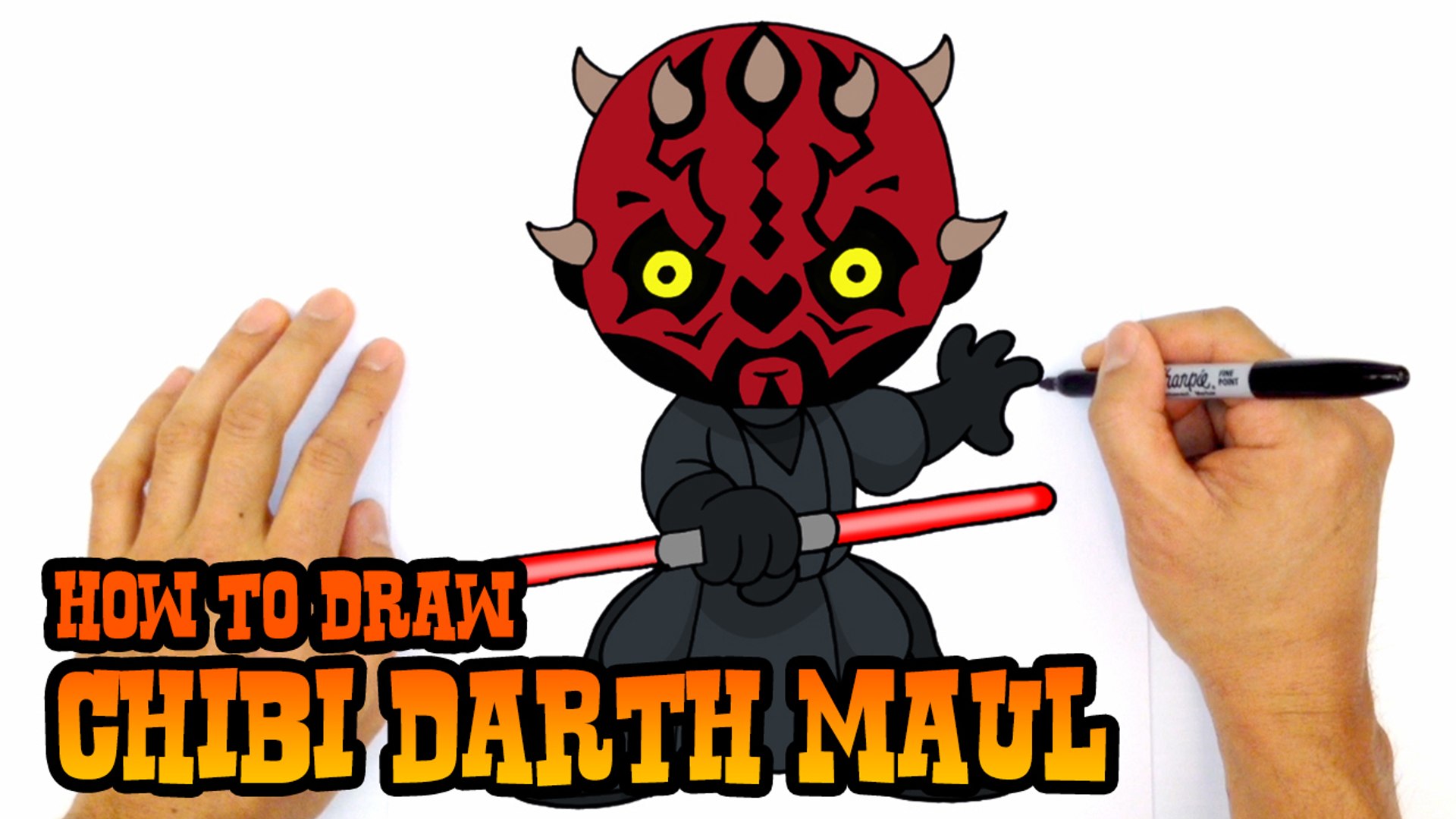 How to Draw Chibi Darth Maul- Star Wars- Step by Step Lesson - video  Dailymotion