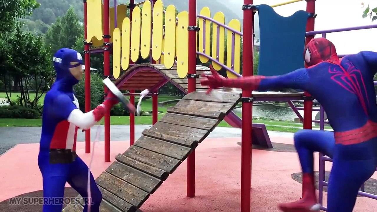 Spiderman vs Captain America vs Iron Man - Real Life Death Match Fight - My Superheroes IRL